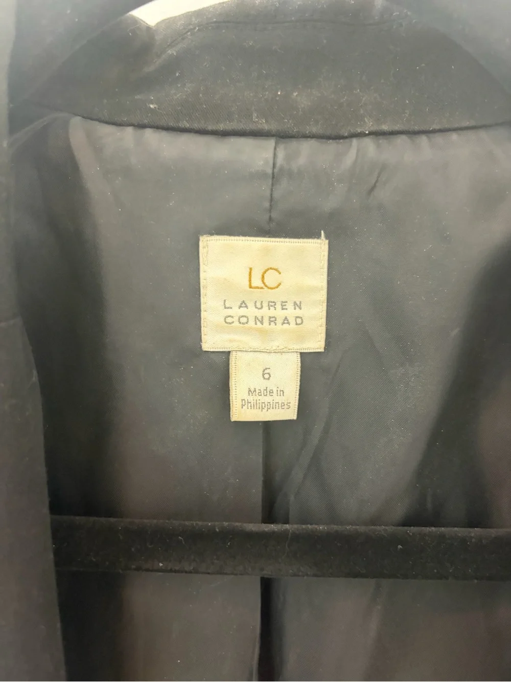 LC Lauren Conrad Black Women's Open-Front Blazer